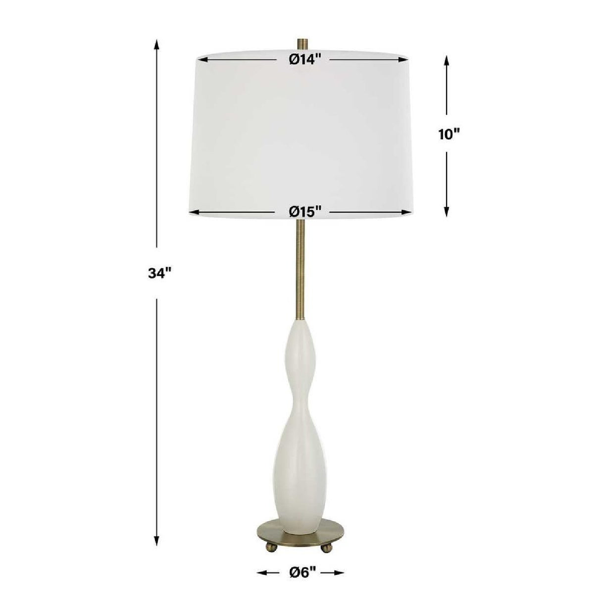 Hourglass White Ceramic Table Lamp | Oroa.com