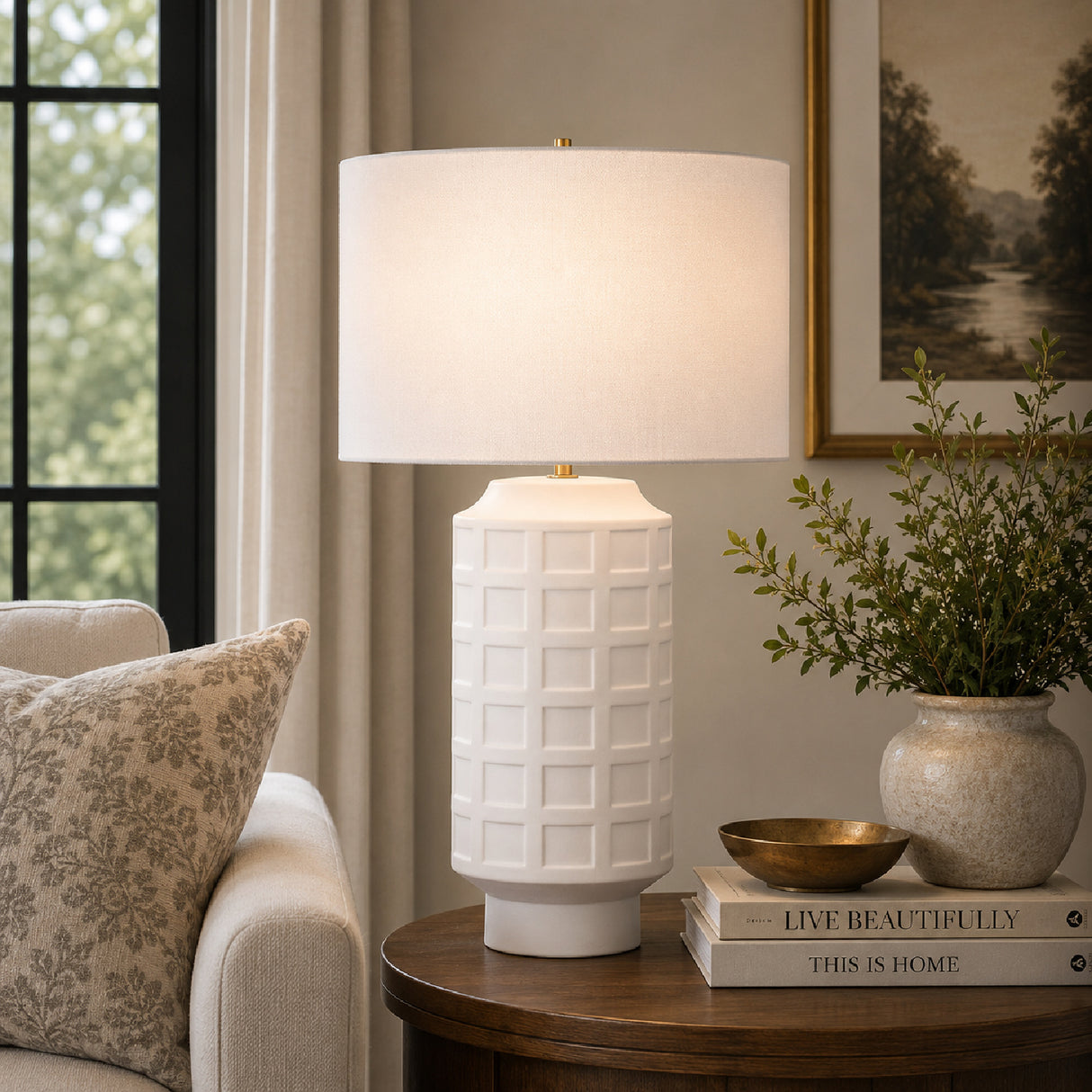 Embossed Tiles Ceramic Table Lamp | Oroa.com