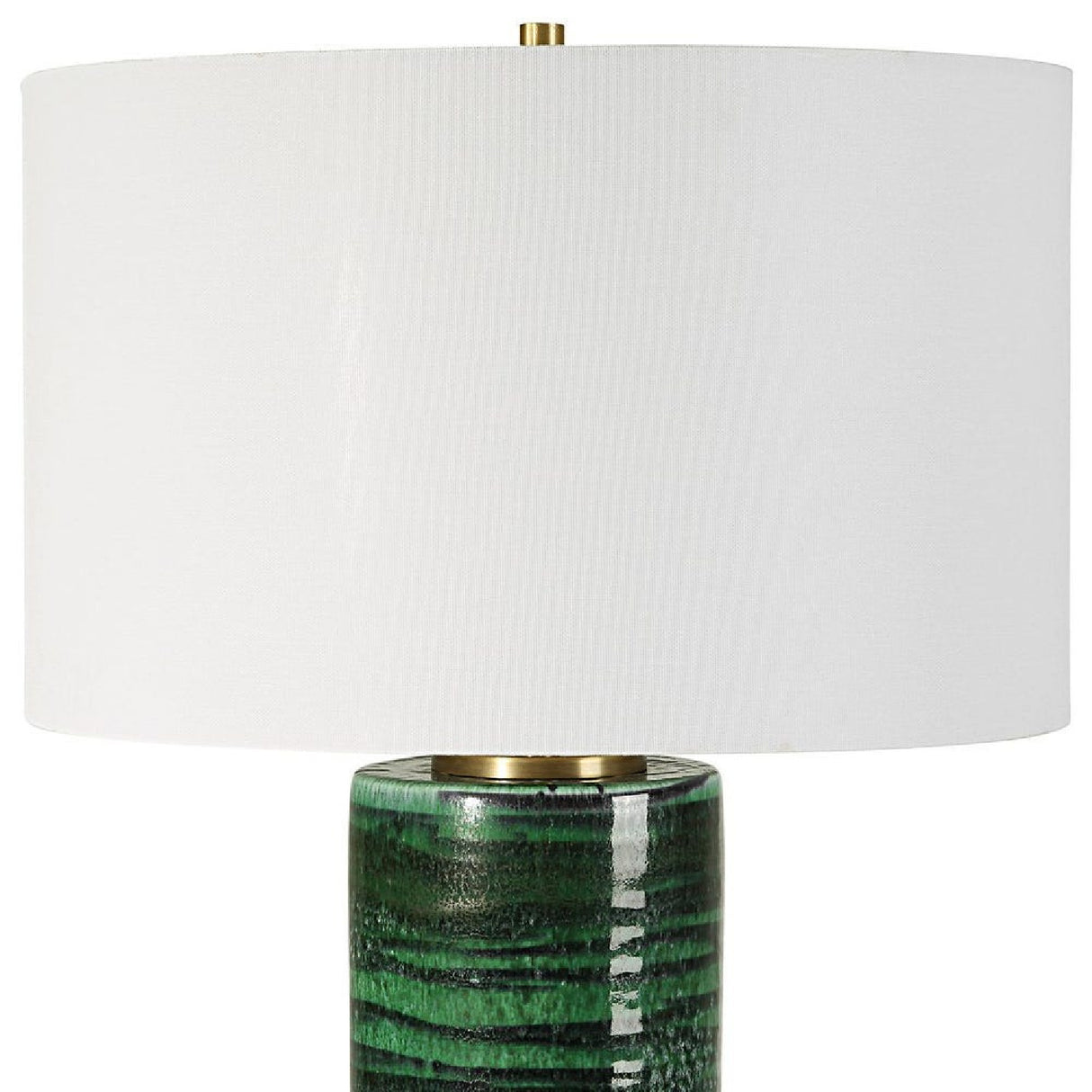 Striped Green Ceramic Table Lamp | Oroa.com