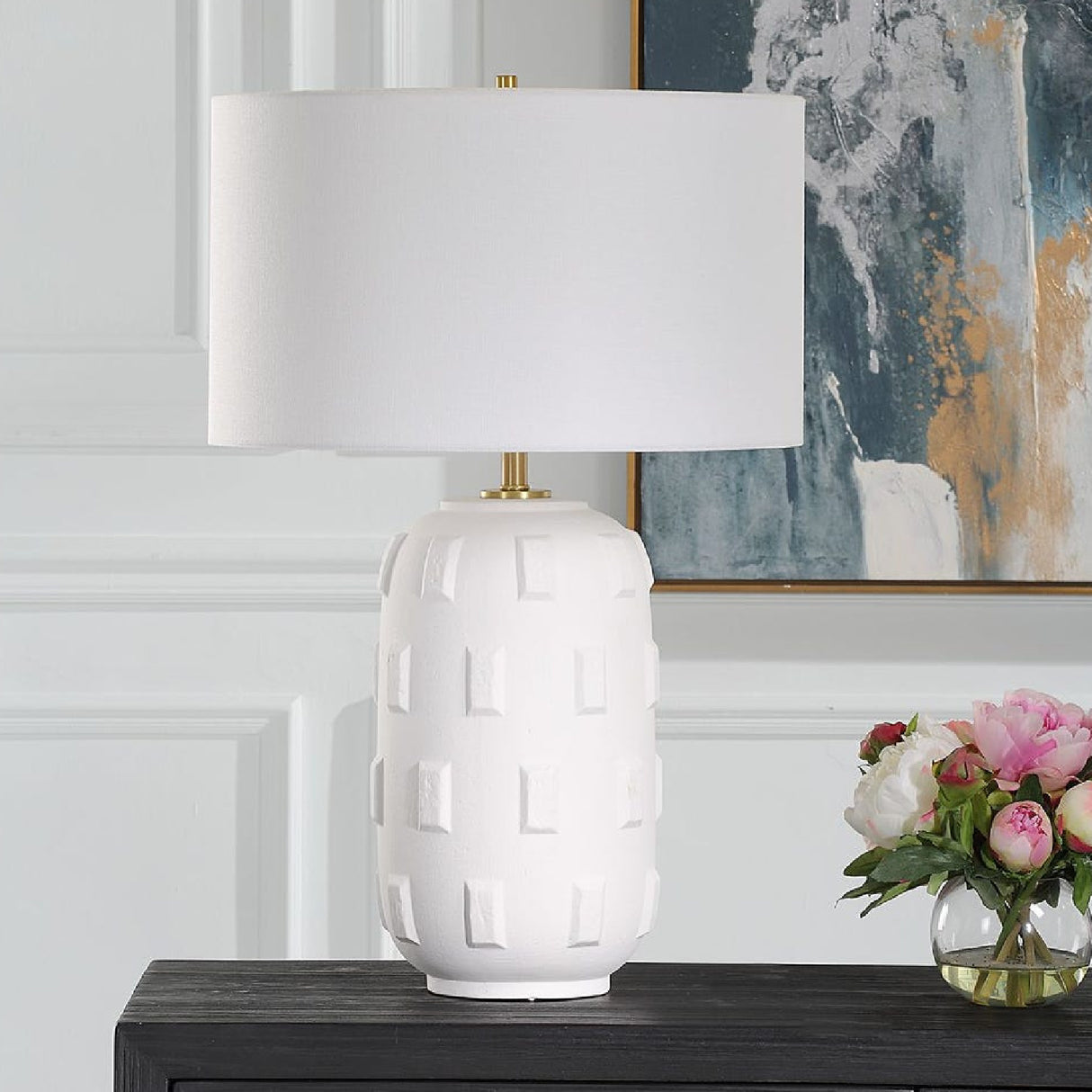 White Glazed Porcelain Table Lamp | Oroa.com