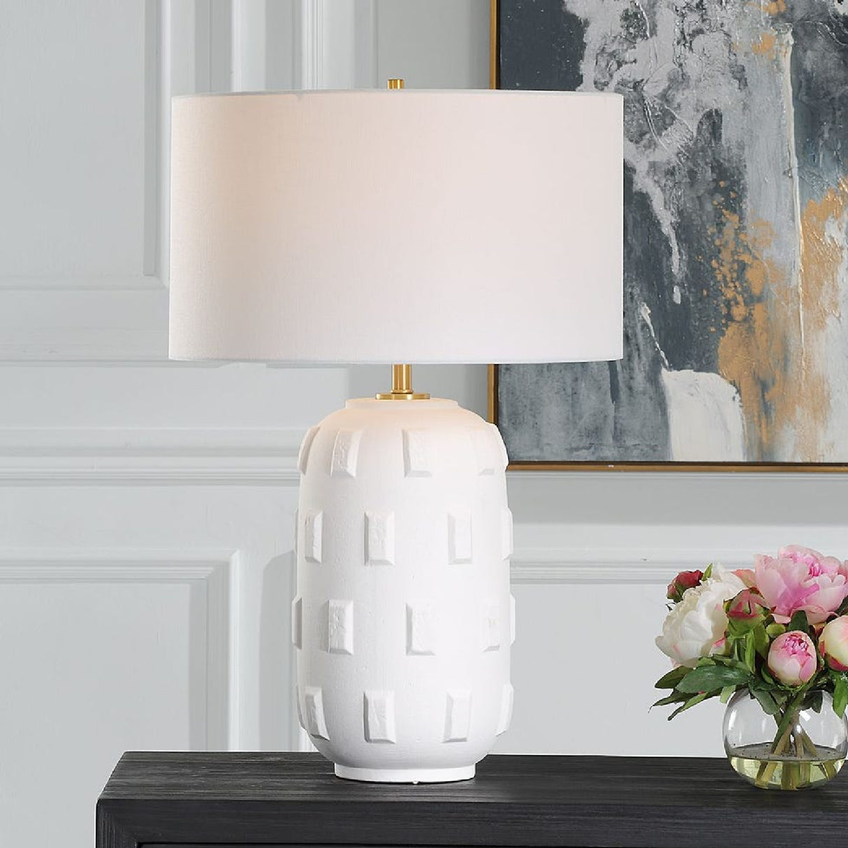 White Glazed Porcelain Table Lamp | Oroa.com