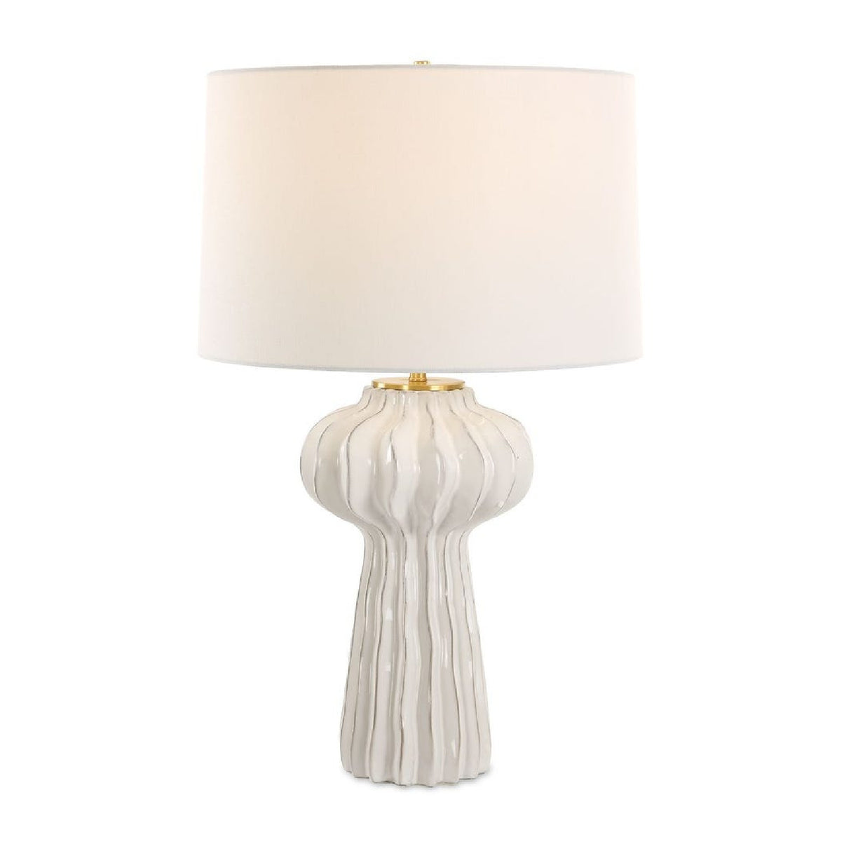 White Ridged Porcelain Table Lamp | Oroa.com