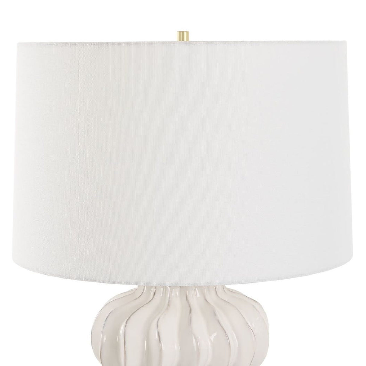 White Ridged Porcelain Table Lamp | Oroa.com