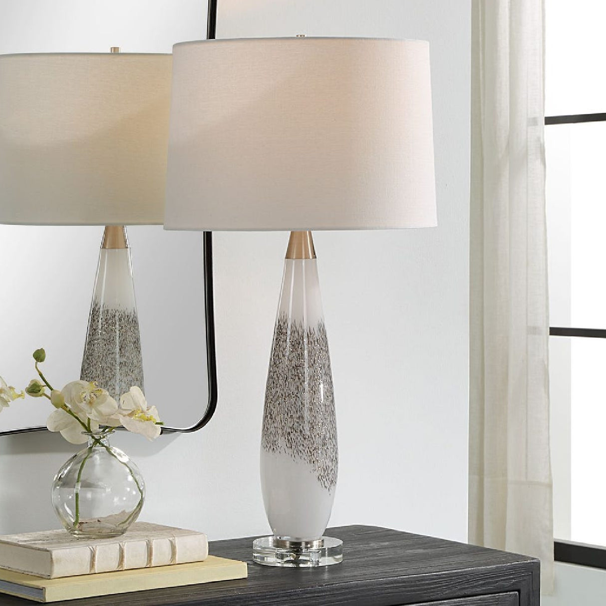 Gray & Silver Glass Table Lamp | Oroa.com