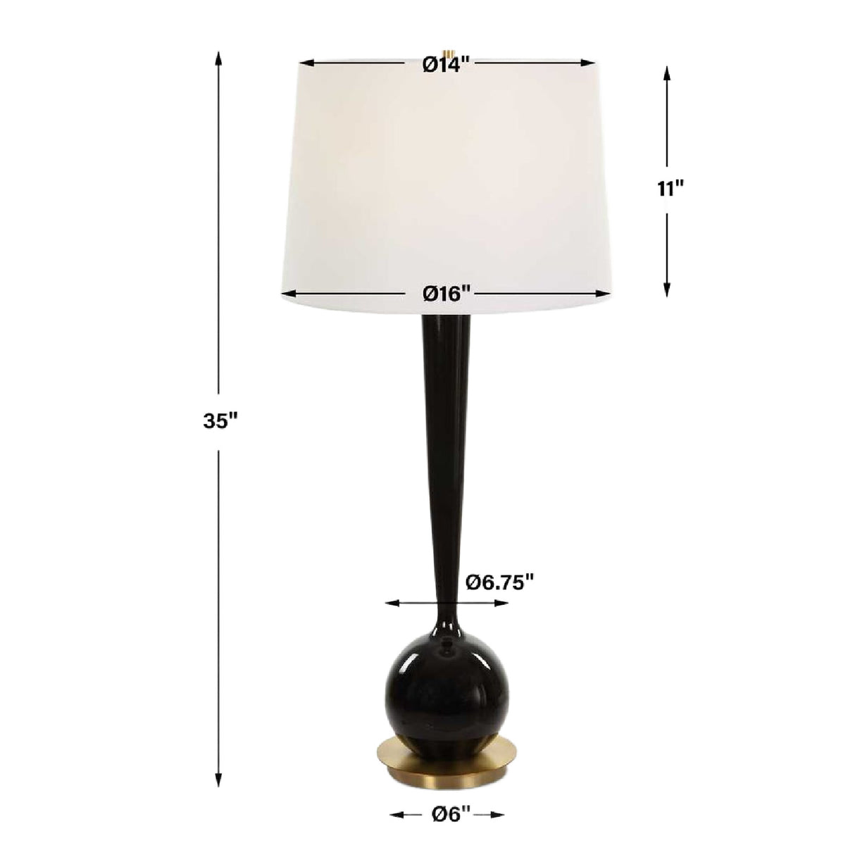 Black Glazed Ceramic Table Lamp | Oroa.com