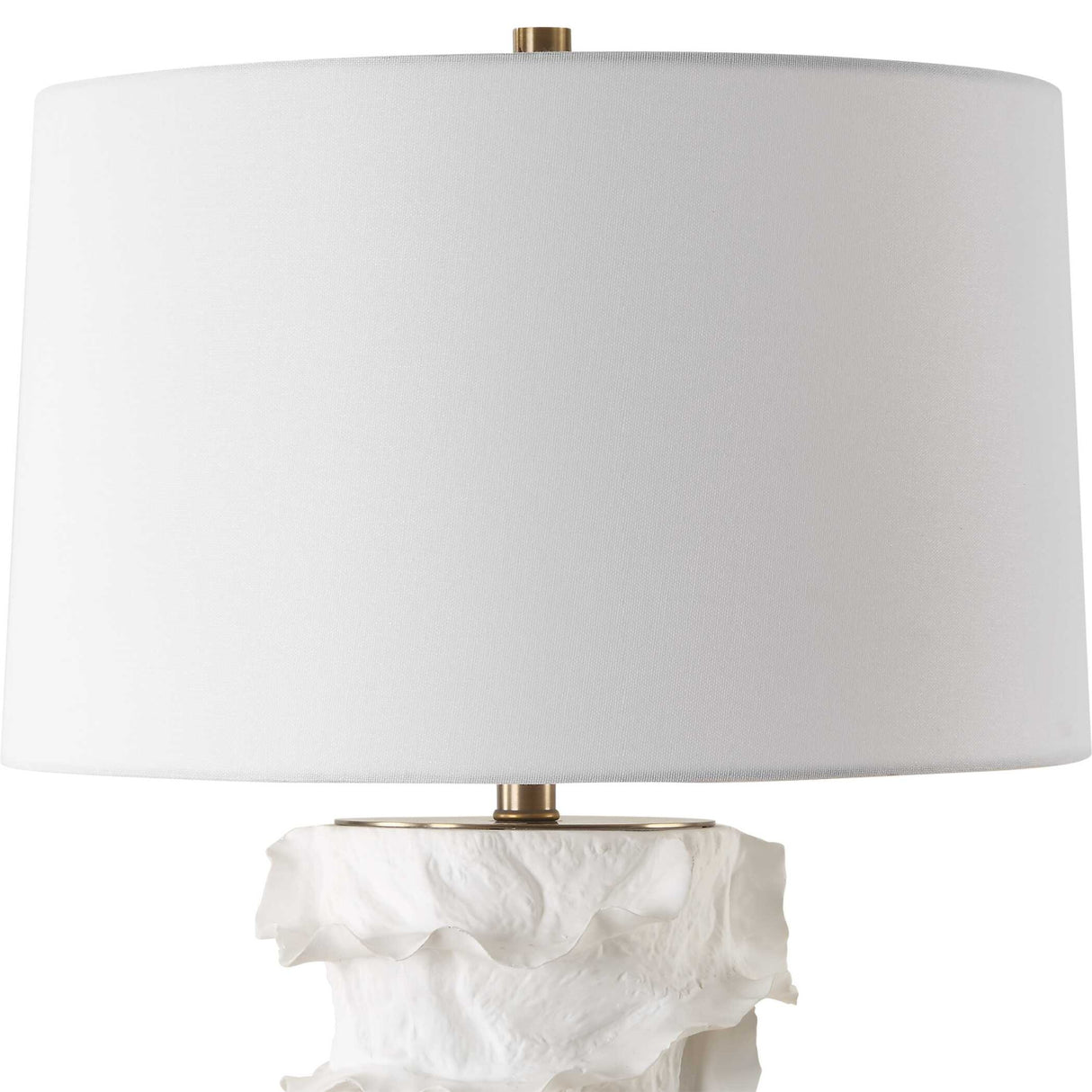 White Ceramic Ridged Table Lamp | Oroa.com
