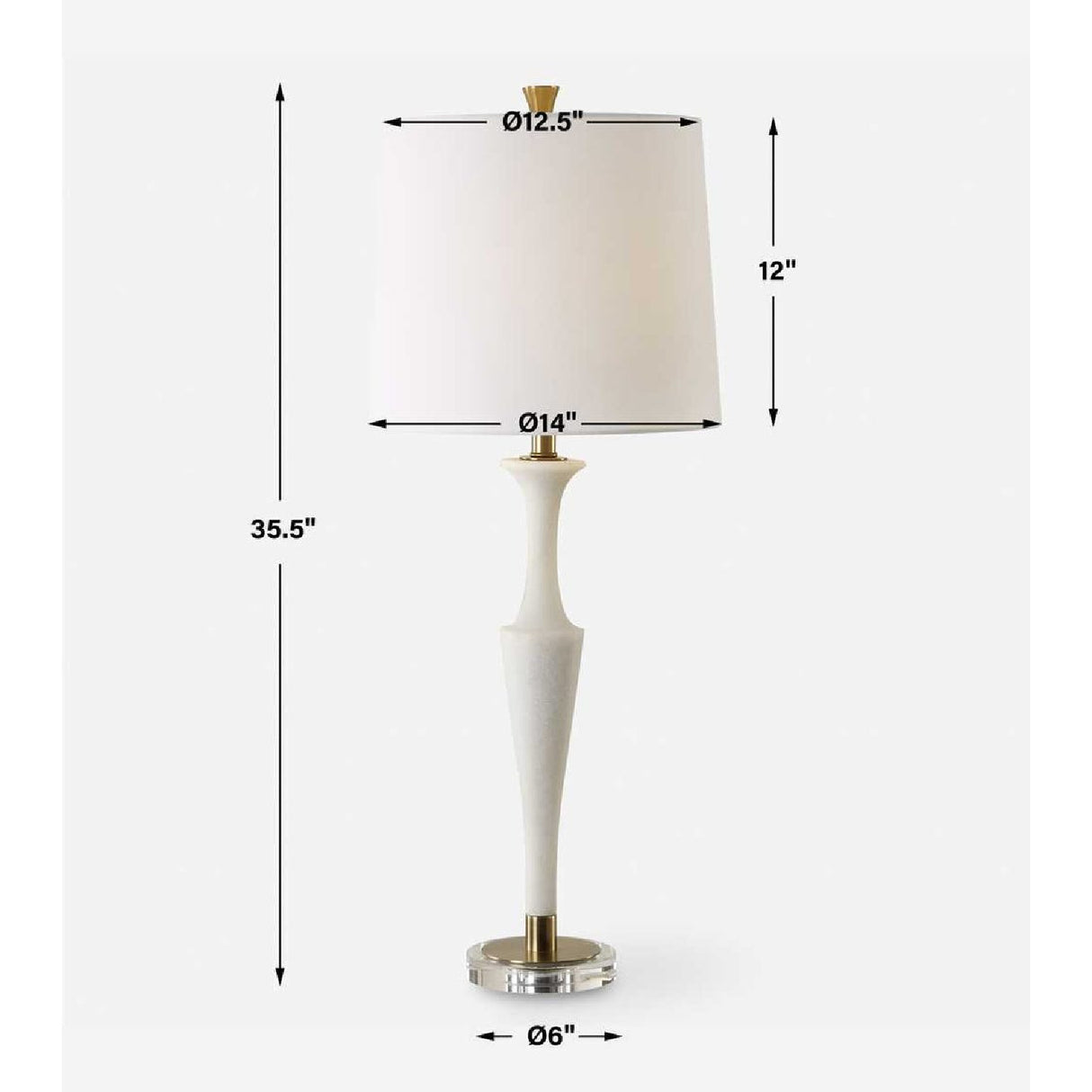 White Man-Made Stone Table Lamp | Oroa.com