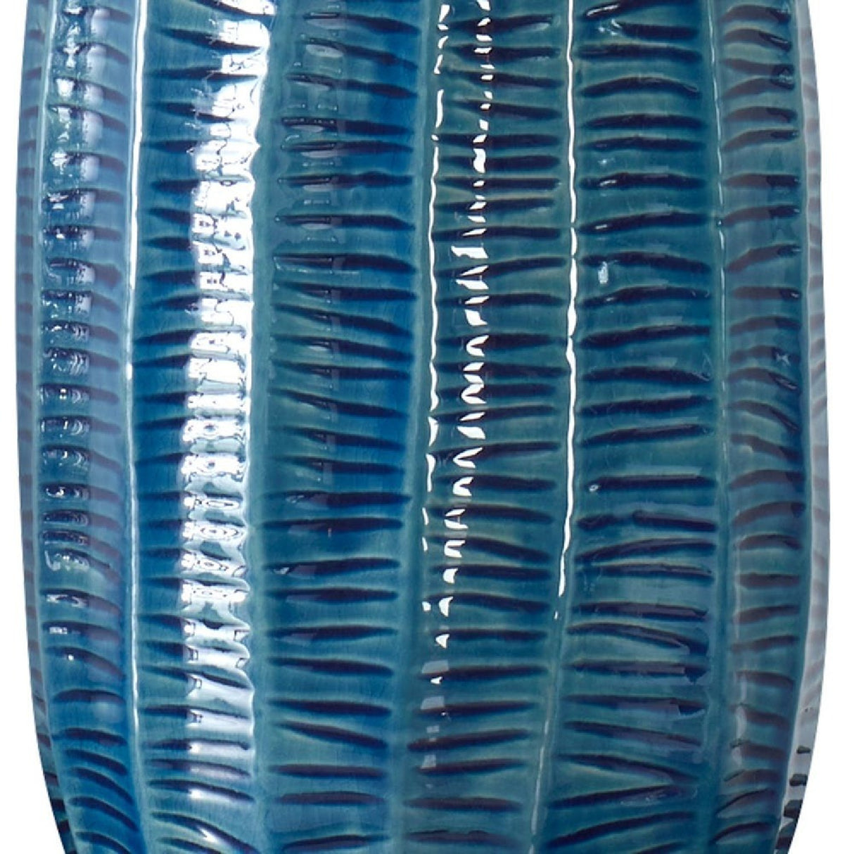 Blue Organic-Fluted Ceramic Table Lamp | Oroa.com