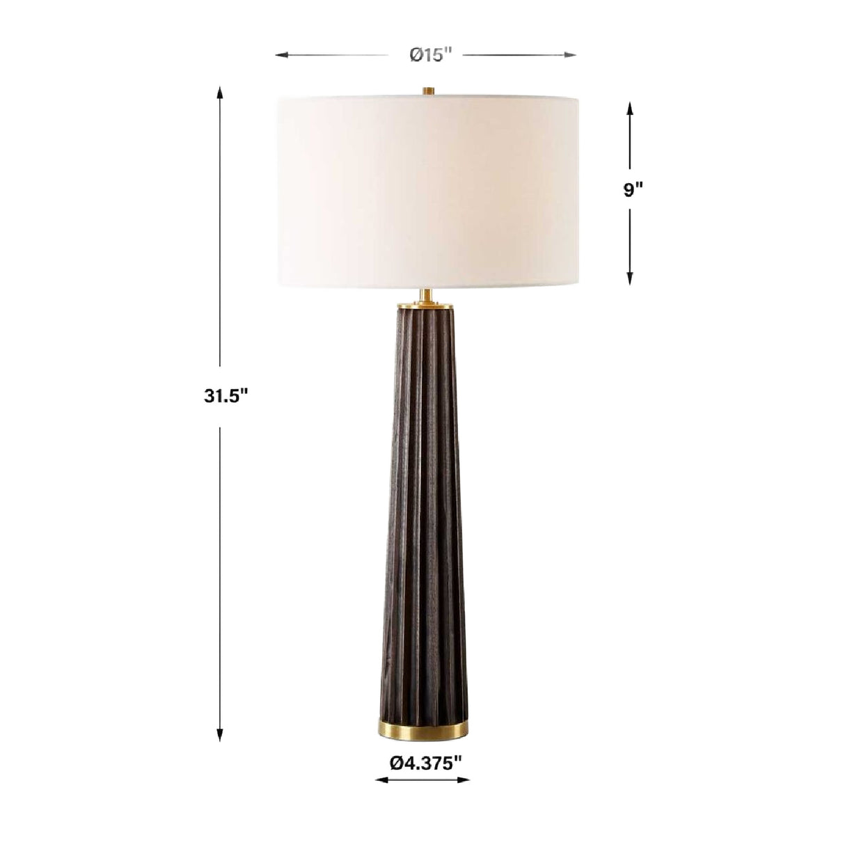 Scalloped Dark Oak Table Lamp | Oroa.com