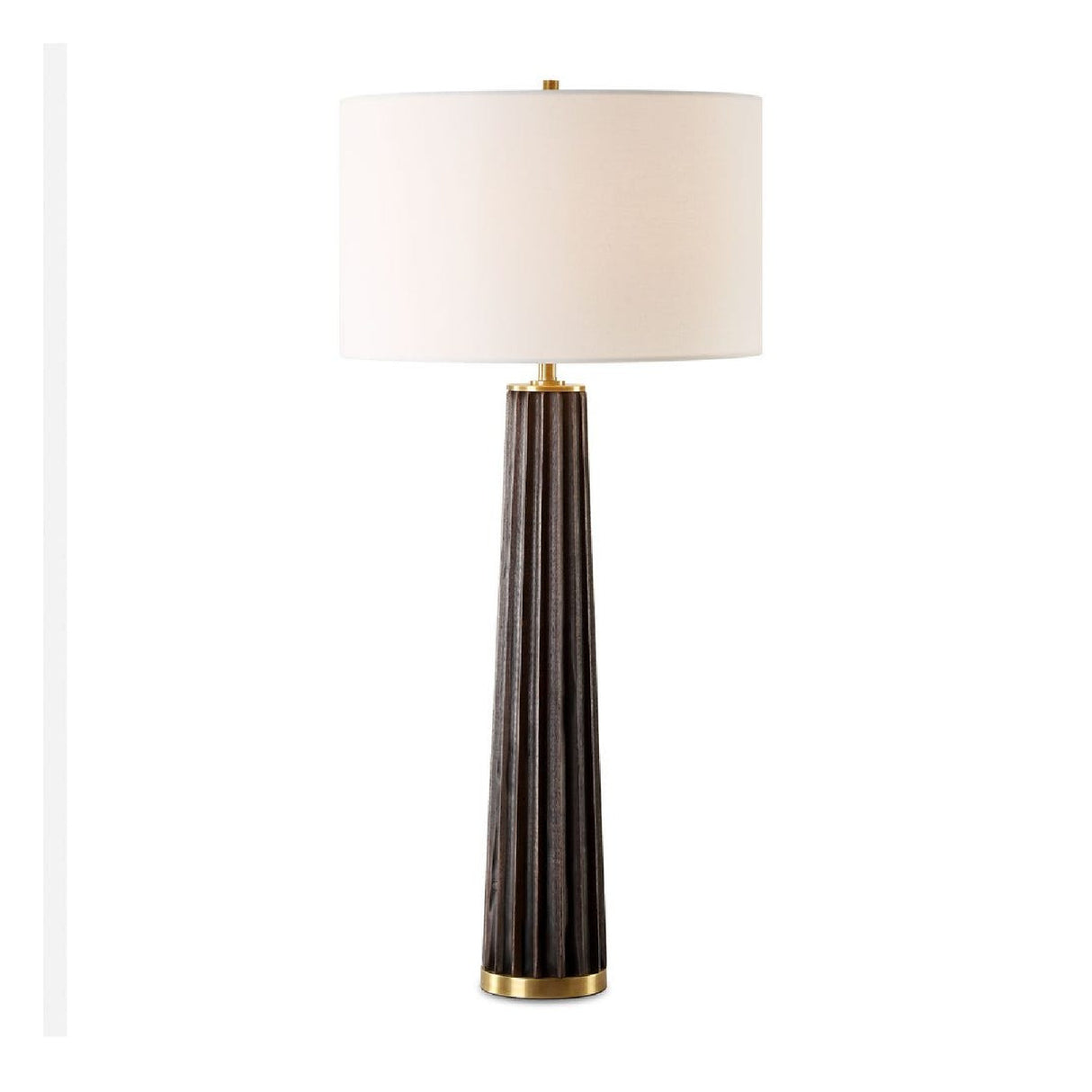 Scalloped Dark Oak Table Lamp | Oroa.com