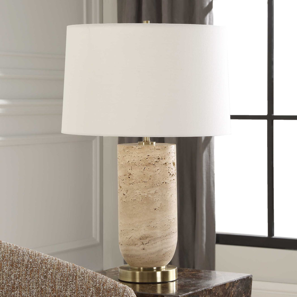 Beige Travertine Table Lamp | Oroa.com