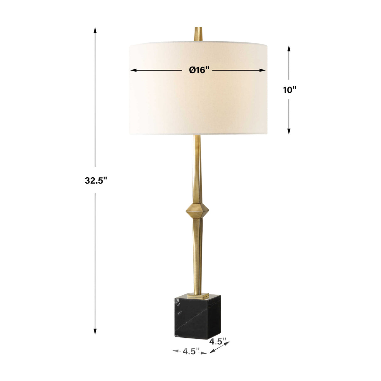 Round White Linen Table Lamp | Oroa.com
