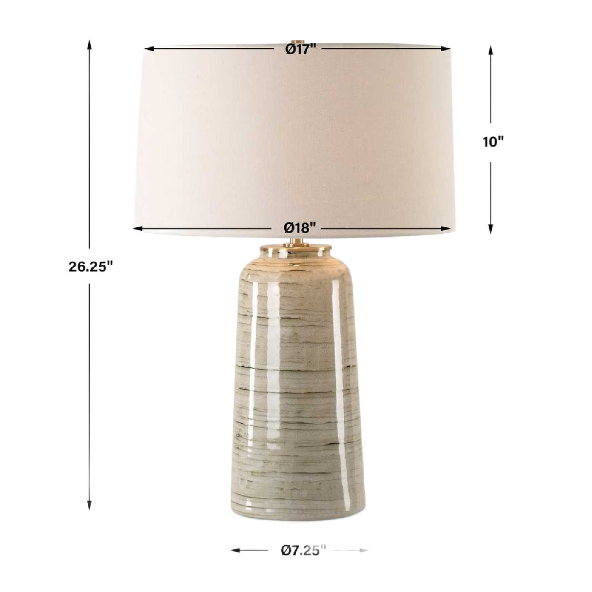 Tan Glazed Ceramic Table Lamp | Oroa.com