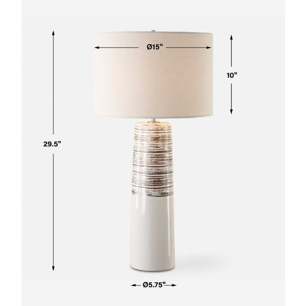 White Ceramic Linen Table Lamp | Oroa.com