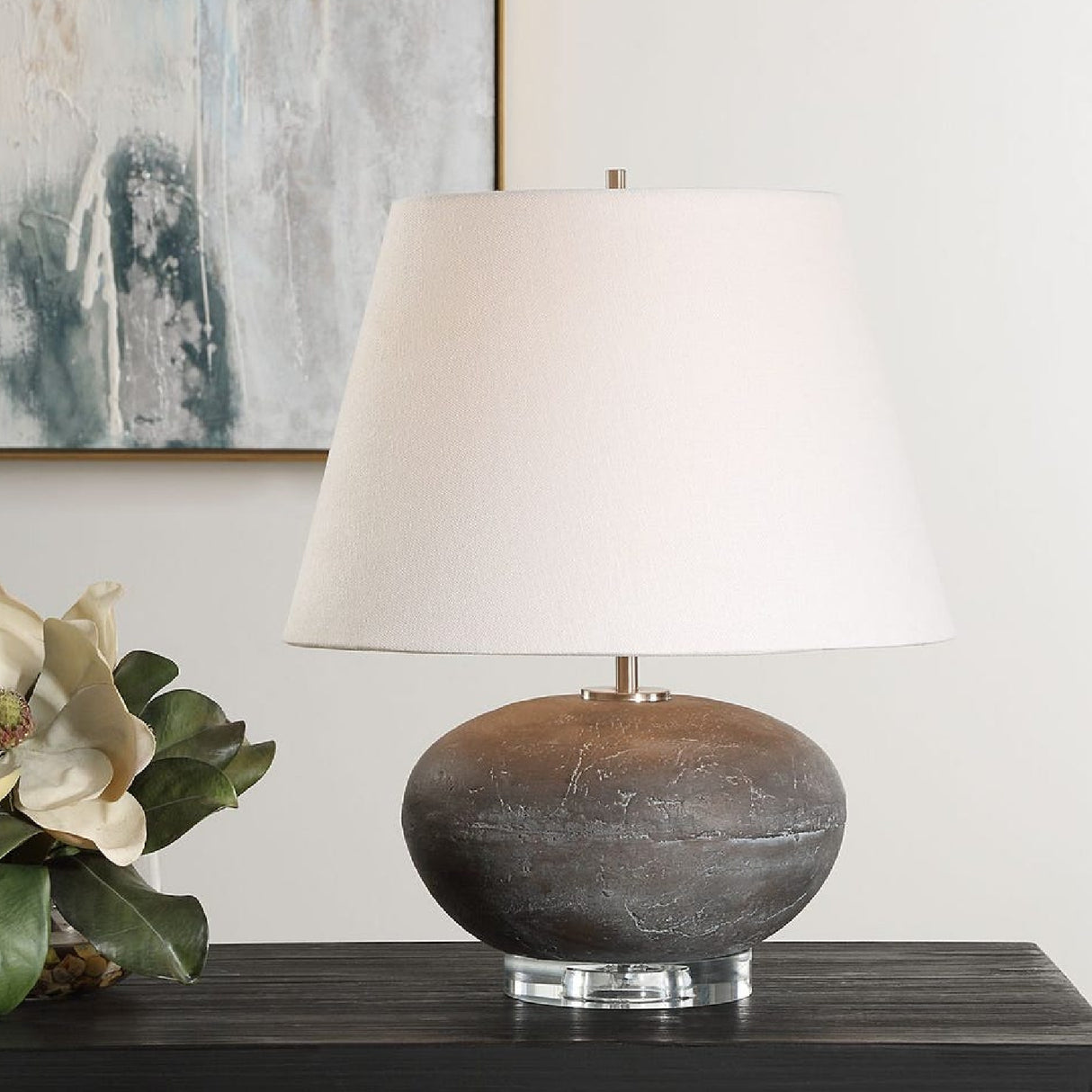Distressed Black Ceramic Table Lamp | Oroa.com