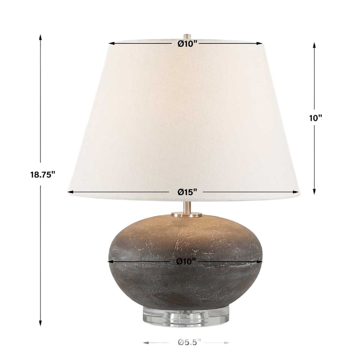 Distressed Black Ceramic Table Lamp | Oroa.com