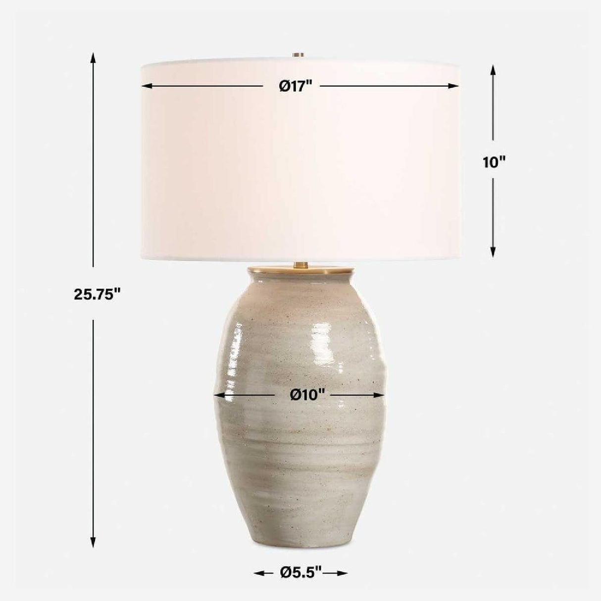 Gray Glazed Ceramic Table Lamp | Oroa.com