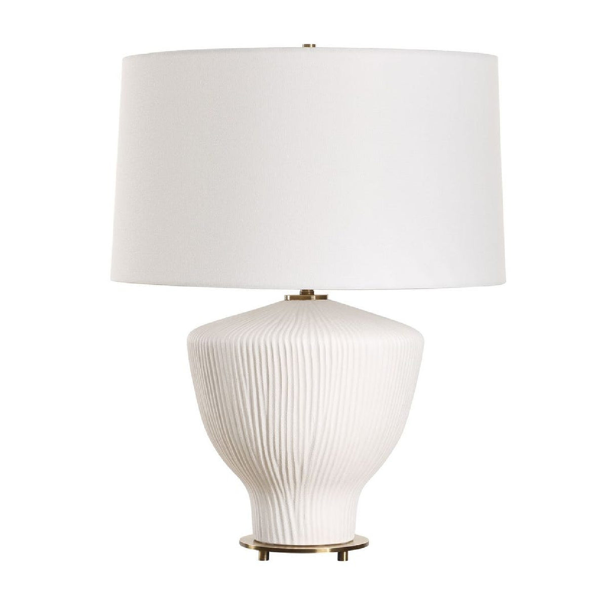 White Ribbed Ceramic Table Lamp | Oroa.com