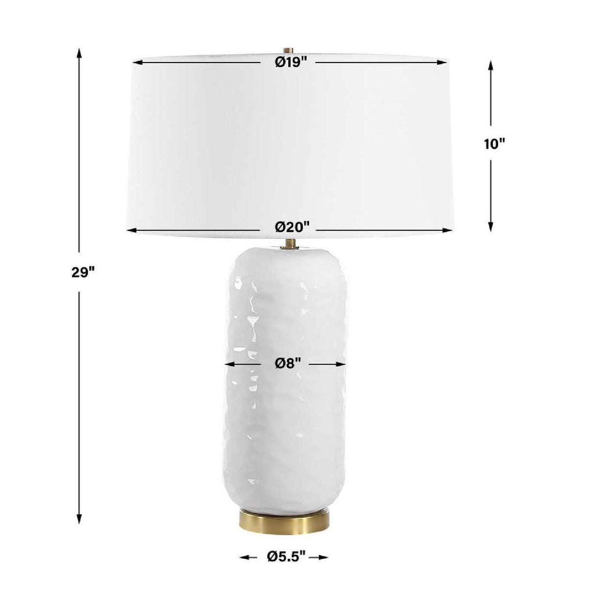 White Linen Drum Table Lamp | Oroa.com