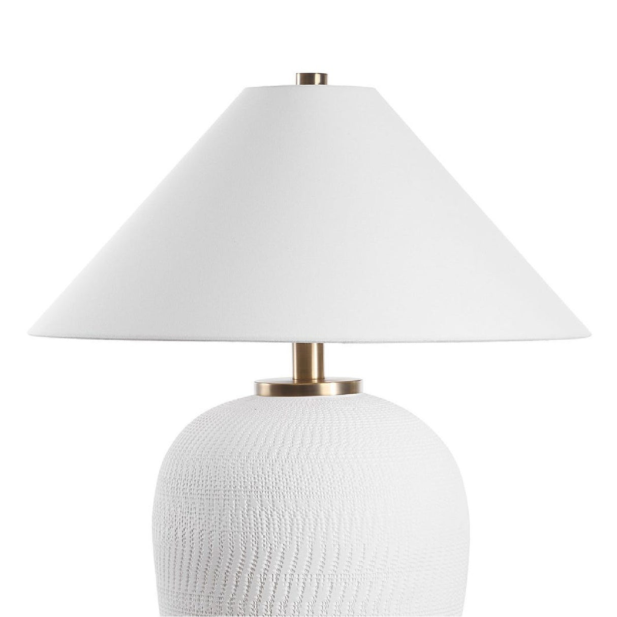 Hand-Carved White Ceramic Table Lamp | Oroa.com