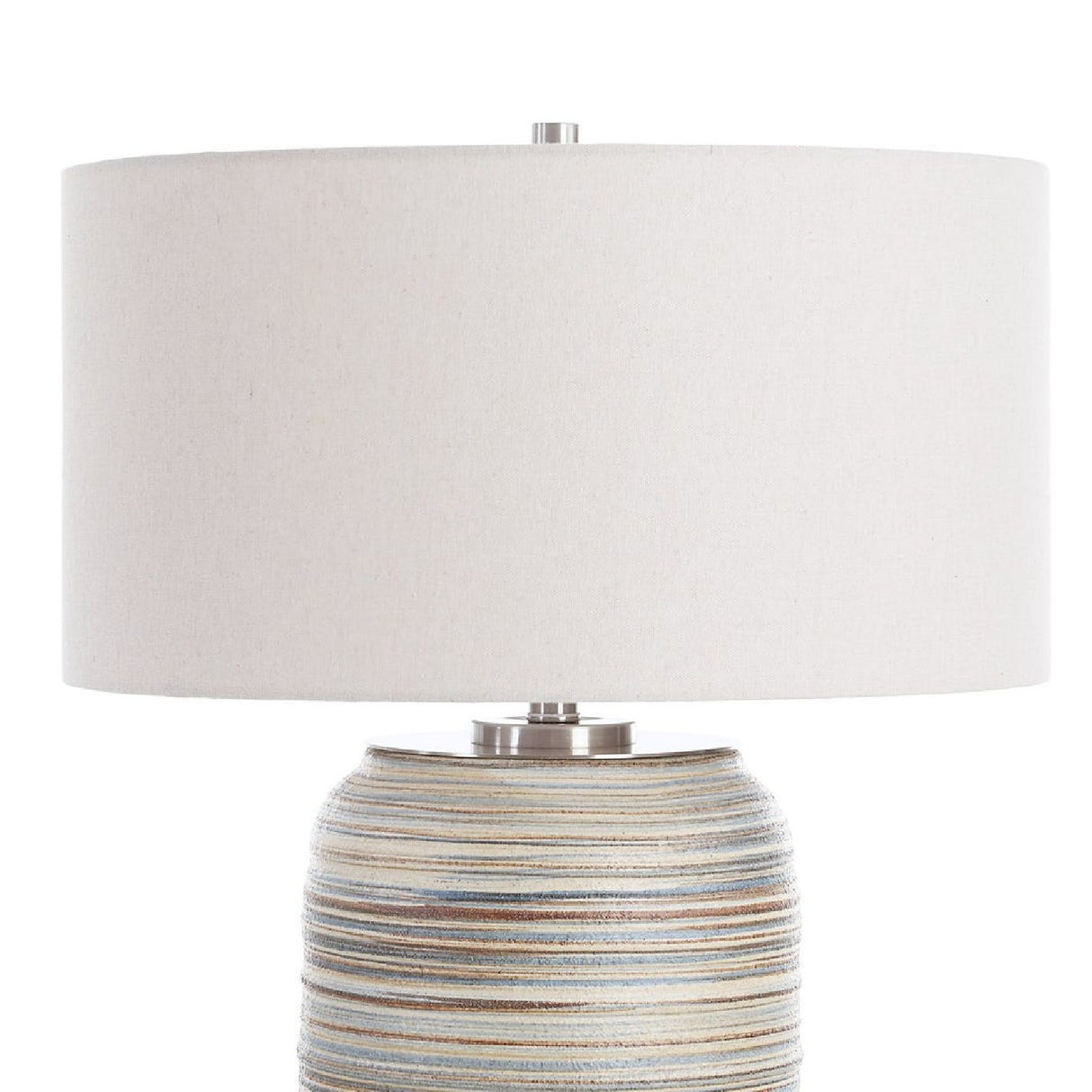 Earth-Toned Stripe Ceramic Table Lamp L | Oroa.com