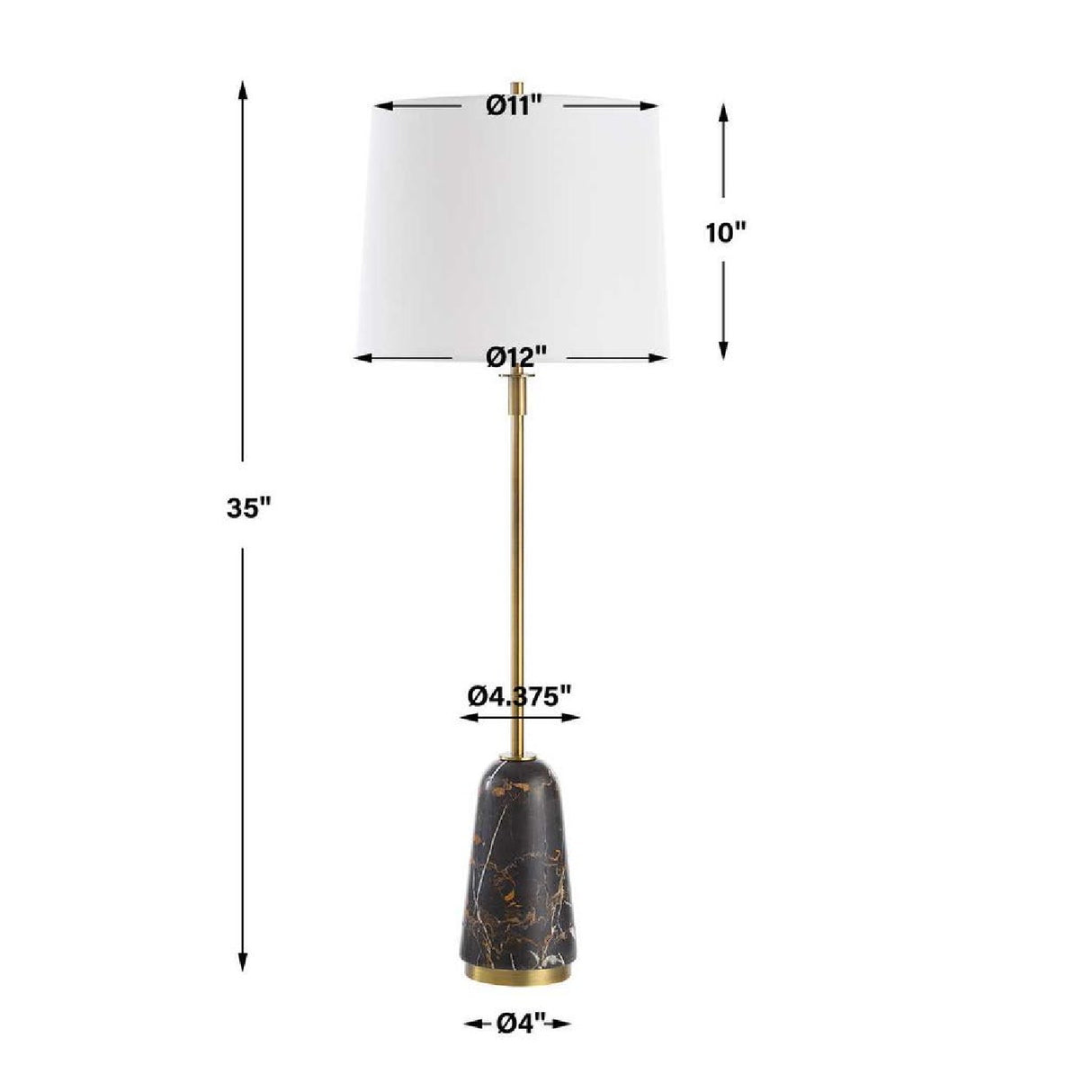 Black Marble Base Buffet Lamp | Oroa.com