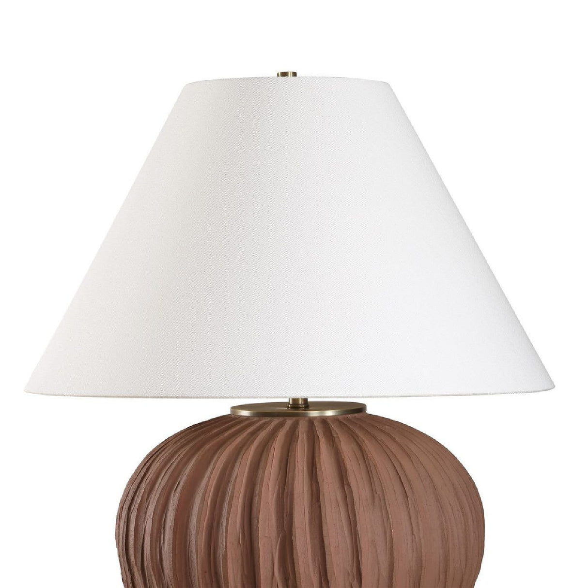 Channeled Brown Porcelain Table Lamp | Oroa.com