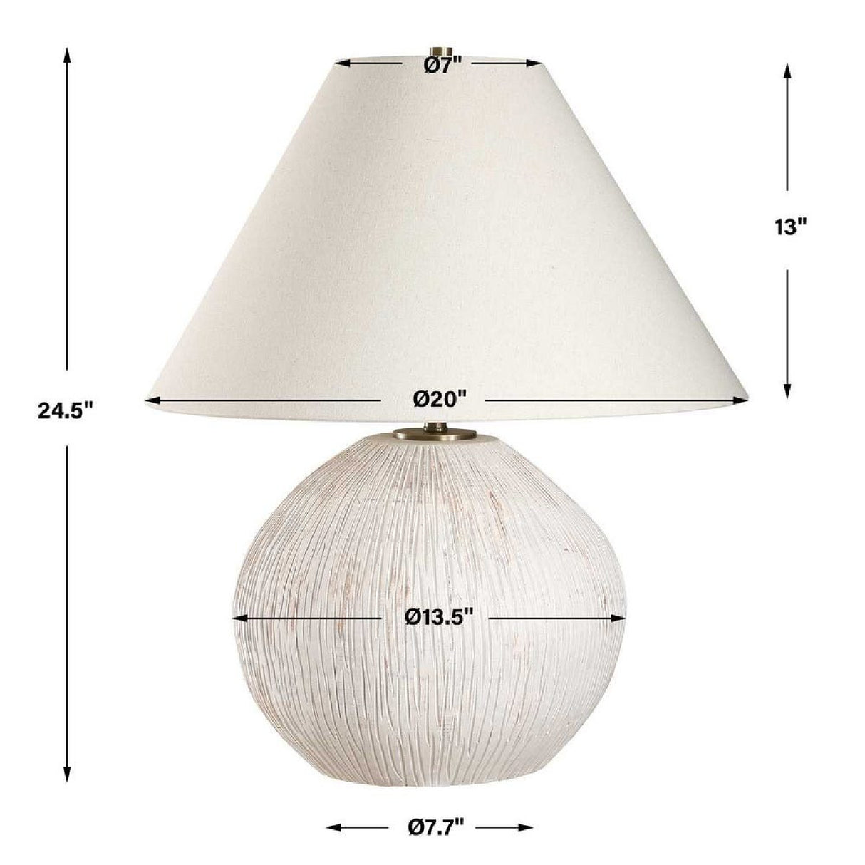 White Distressed Porcelain Table Lamp | Oroa.com