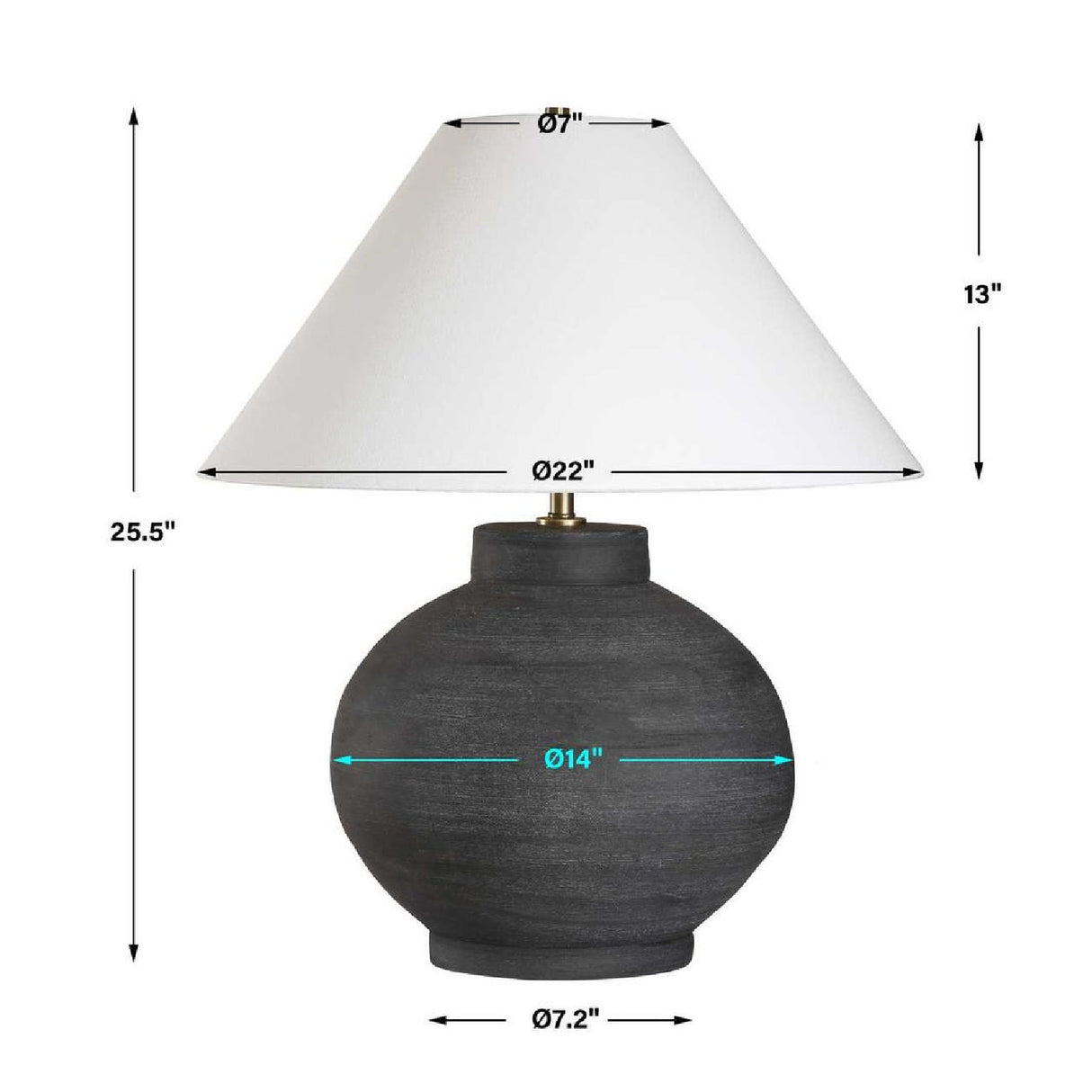 Black Porcelain Table Lamp | Oroa.com