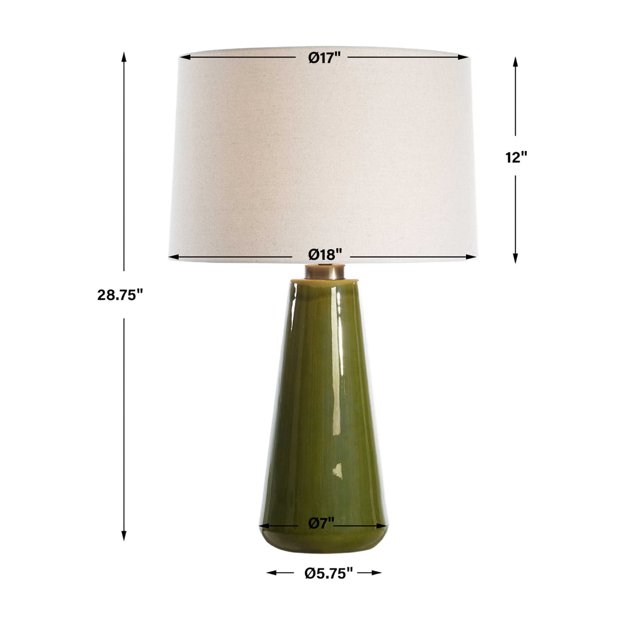 Tapered Green Ceramic Table Lamp | Oroa.com