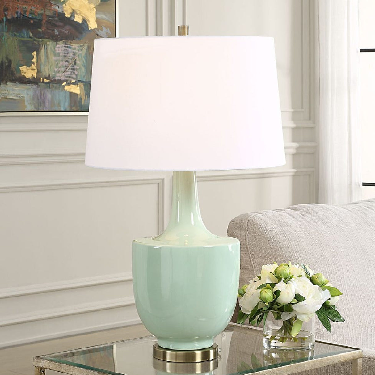 Mint Green Ceramic Table Lamp | Oroa.com