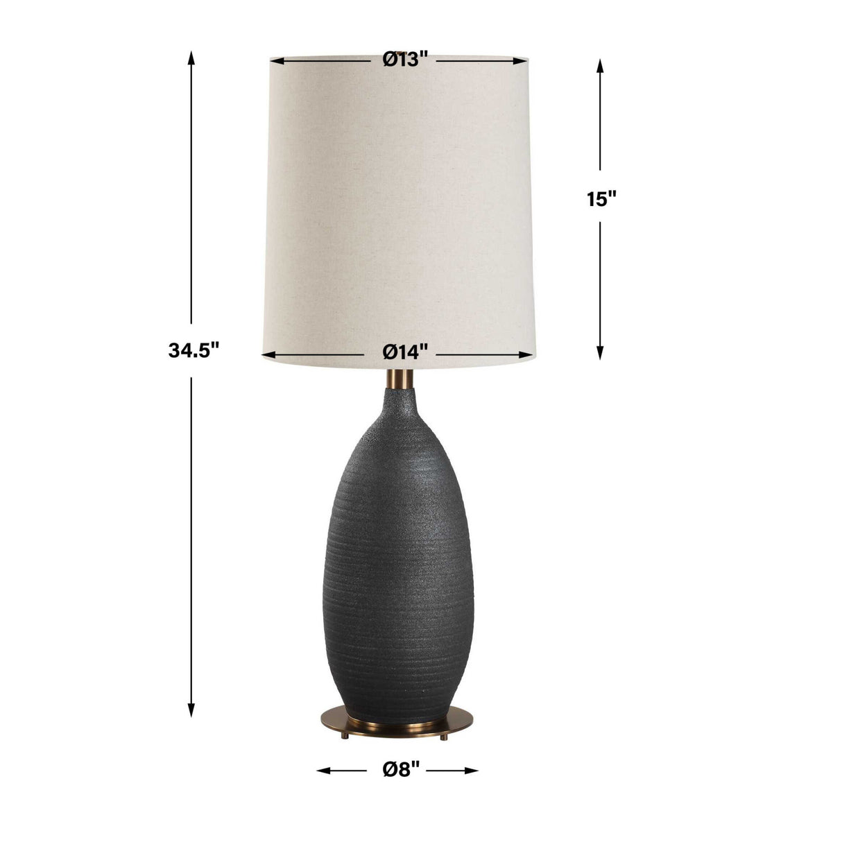 Matte Black Ceramic Table Lamp | Oroa.com