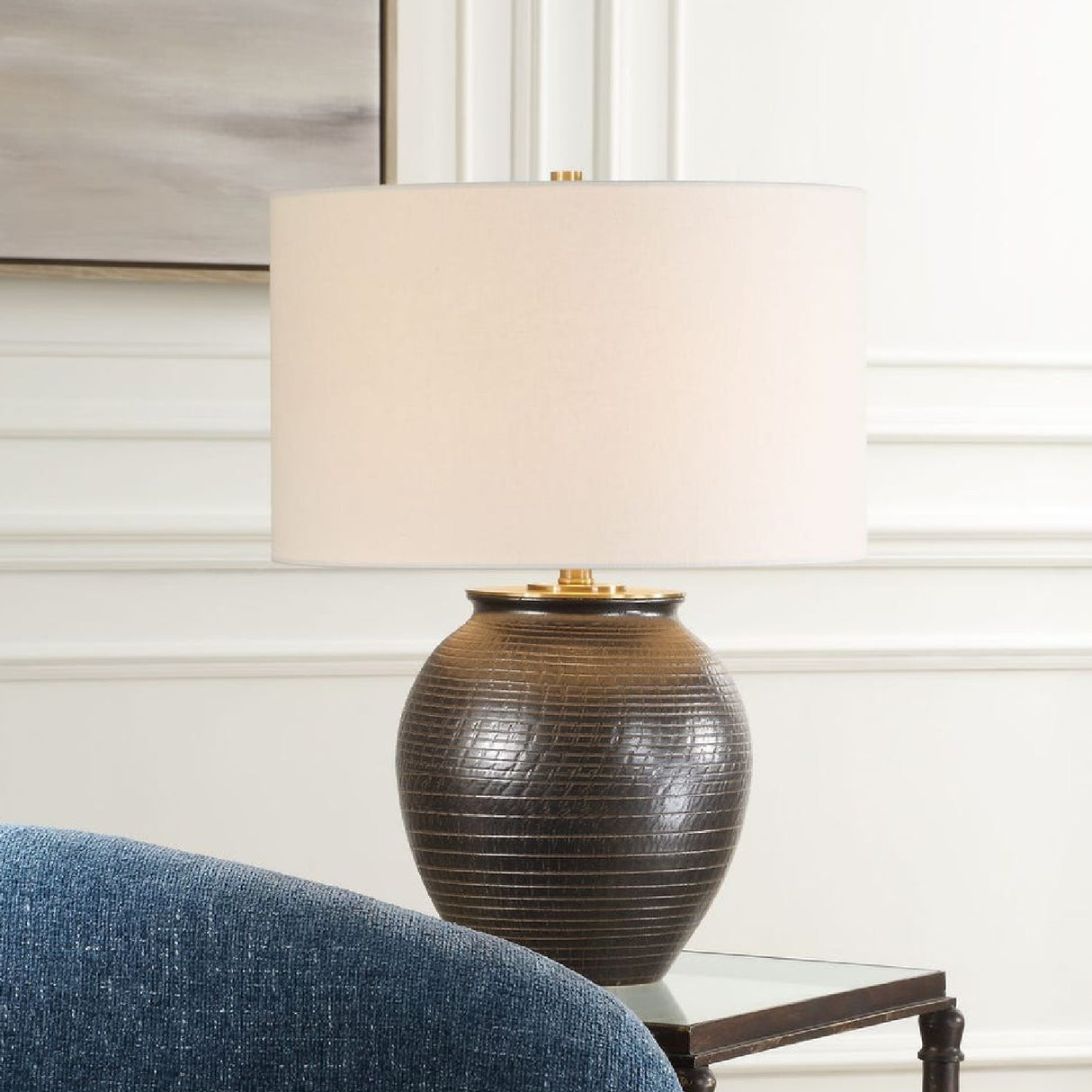Ribbed Bronze Ceramic Table Lamp | Oroa.com