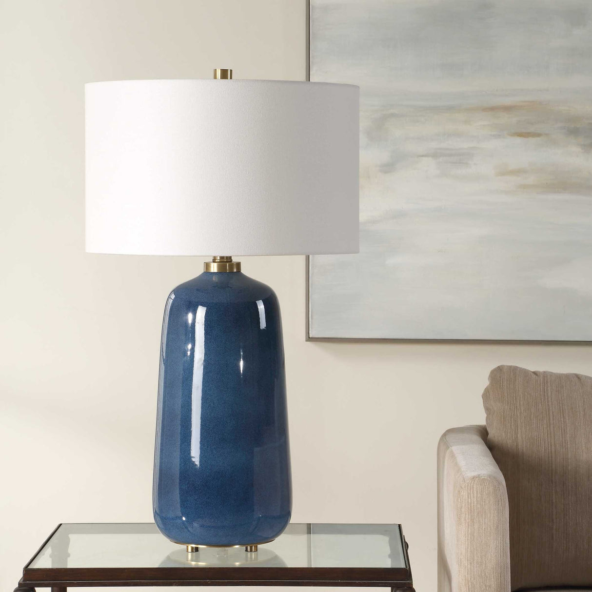 Blue Glazed Ceramic Table Lamp | Oroa.com