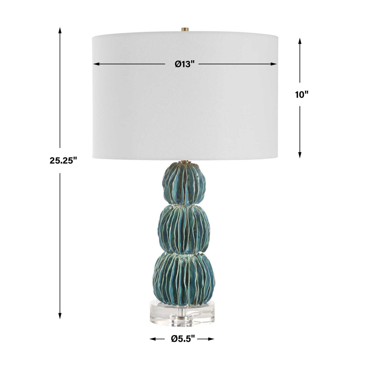 Stacked Teal Ceramic Table Lamp | Oroa.com