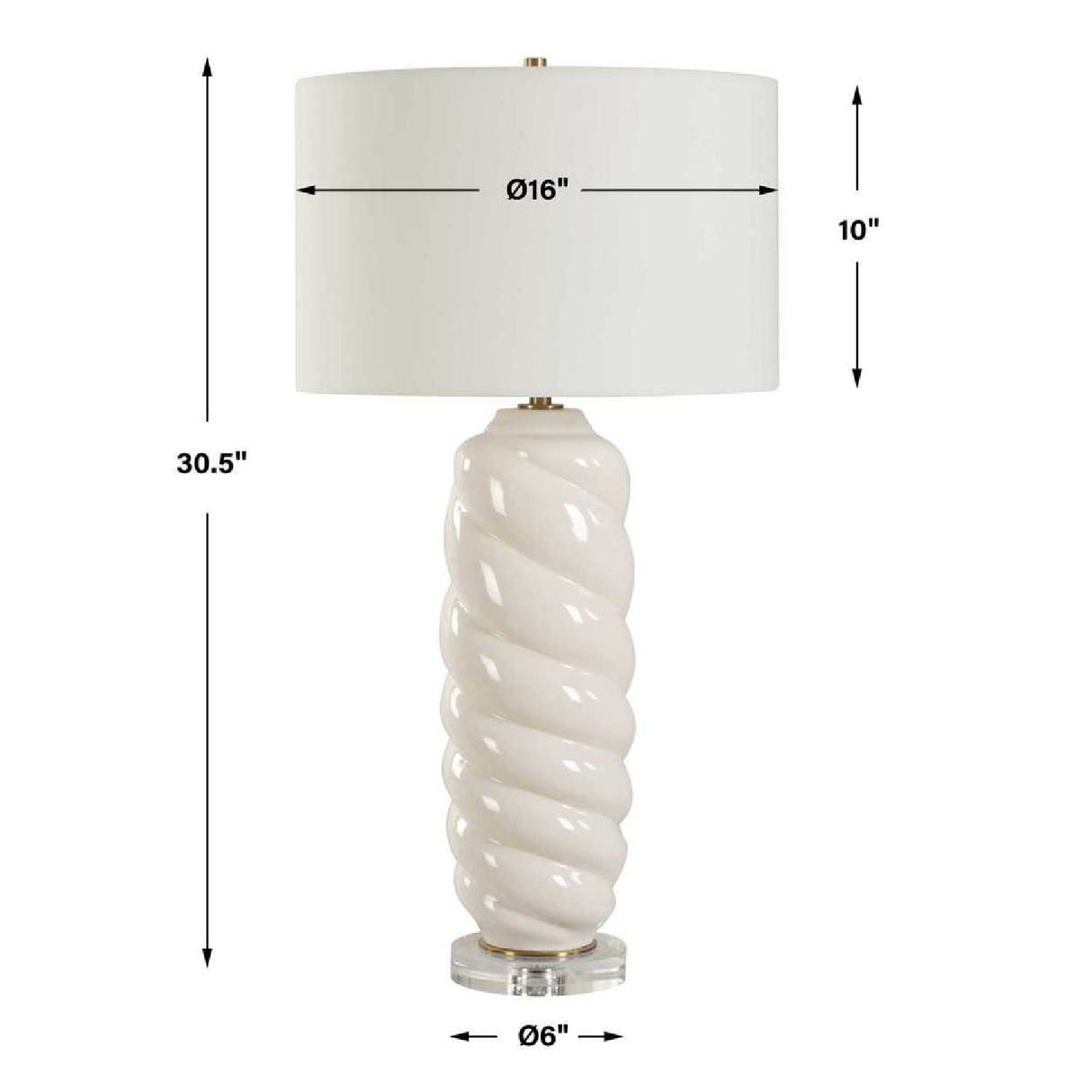 White Swirl Ceramic Table Lamp | Oroa.com