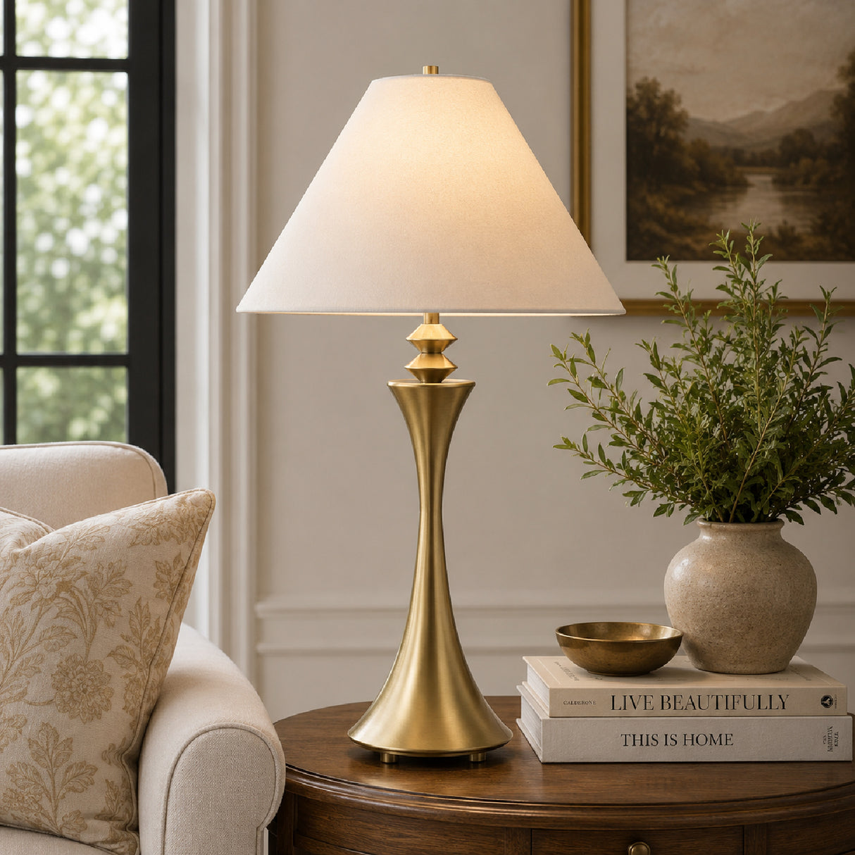 Flared Brass Table Lamp | Oroa.com