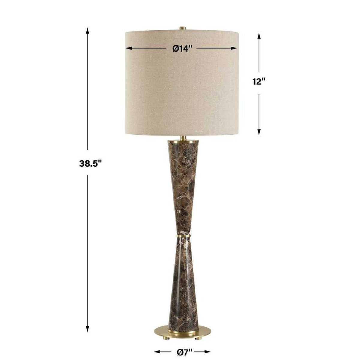 Brown Marble Hourglass Table Lamp | Oroa.com
