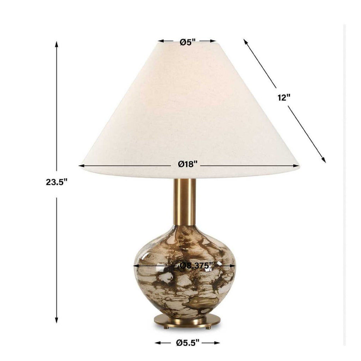Brown Patterned Glass Table Lamp | Oroa.com