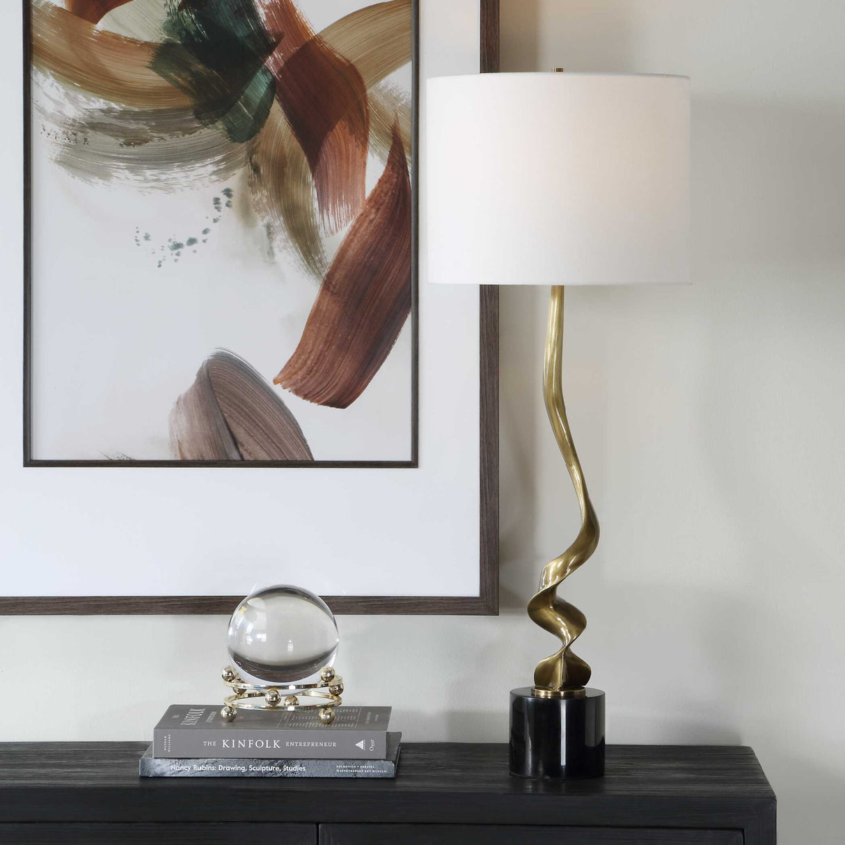 Twisted Brass Cordless Buffet Lamp | Oroa.com