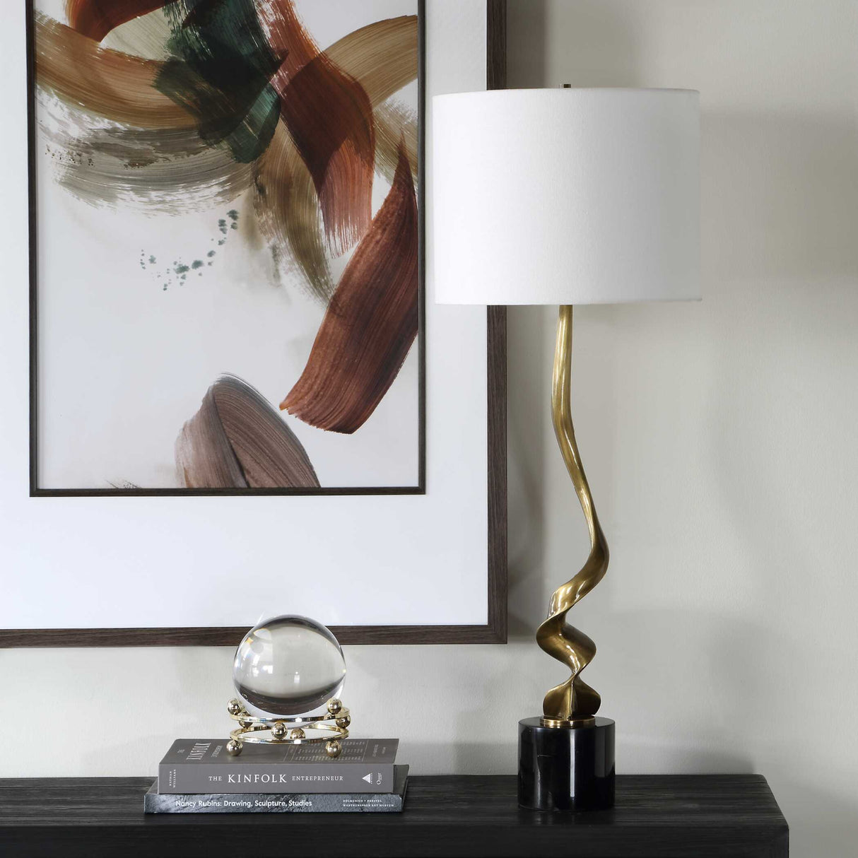 Twisted Brass Cordless Buffet Lamp | Oroa.com