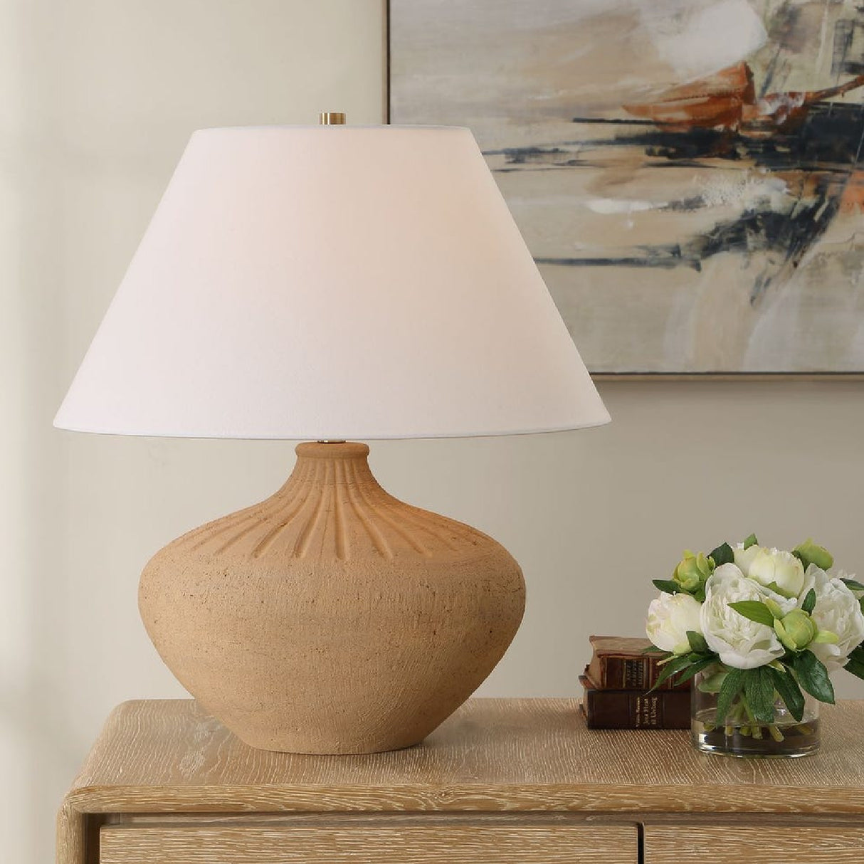 Earth-Toned Terracotta Table Lamp | Oroa.com
