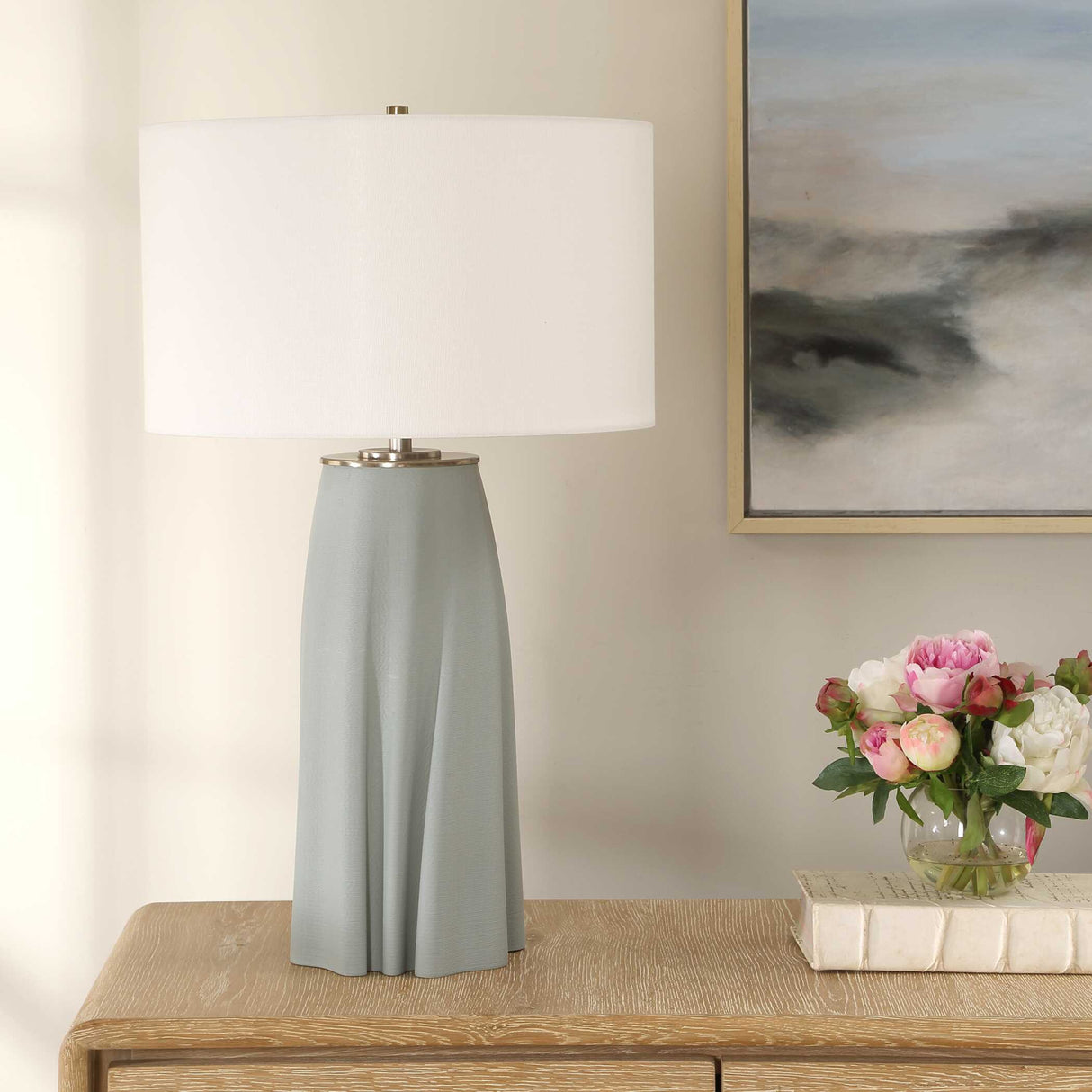 Light Blue Ceramic Table Lamp | Oroa.com