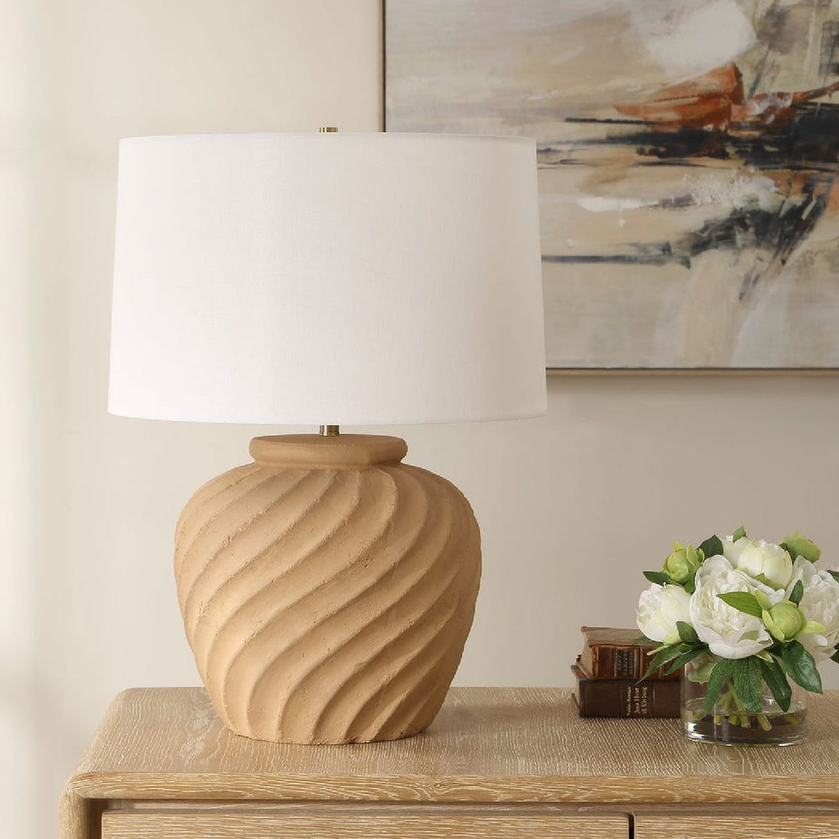 Reeded Terracotta Table Lamp | Oroa.com