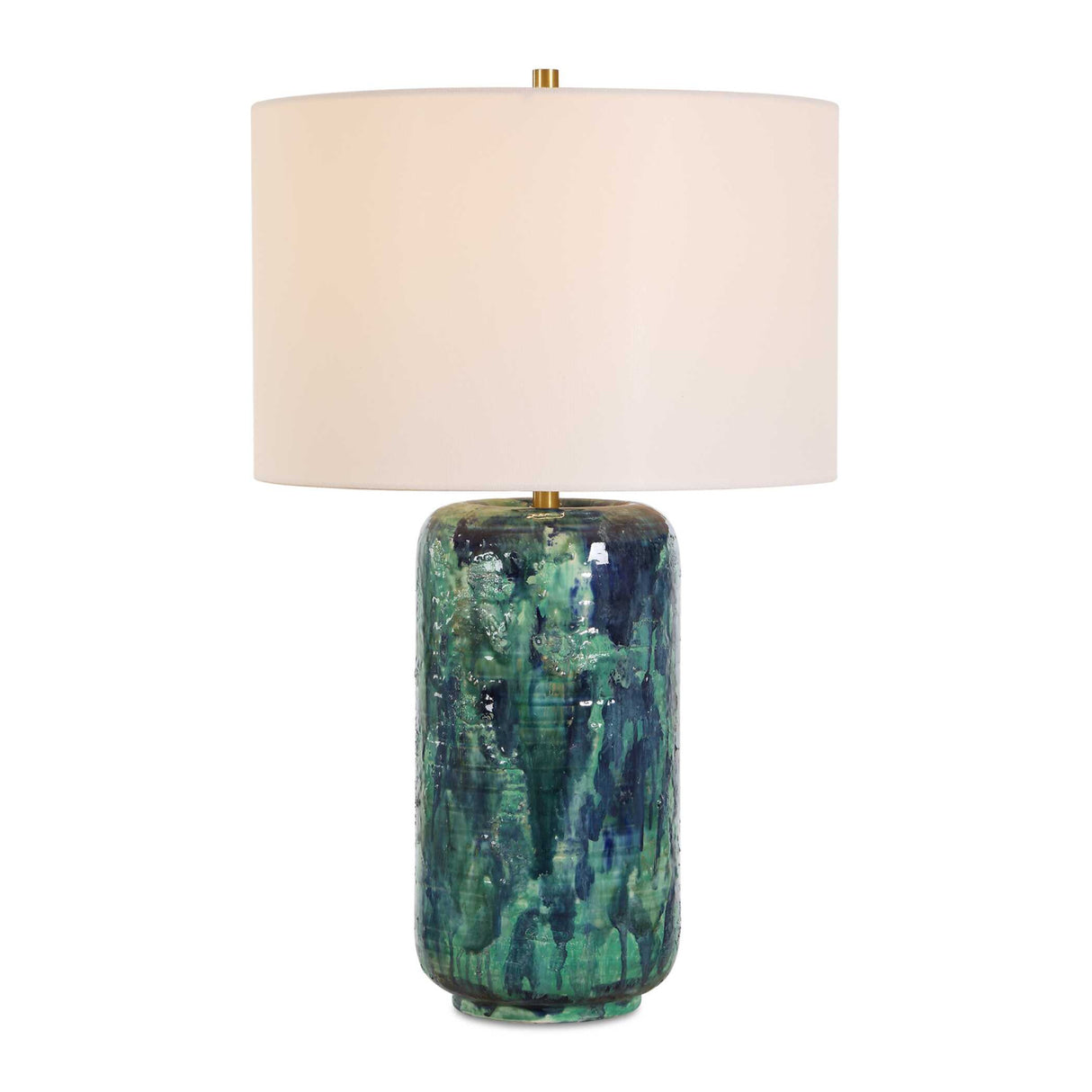 Glazed Cylindrical Ceramic Table Lamp | Oroa.com