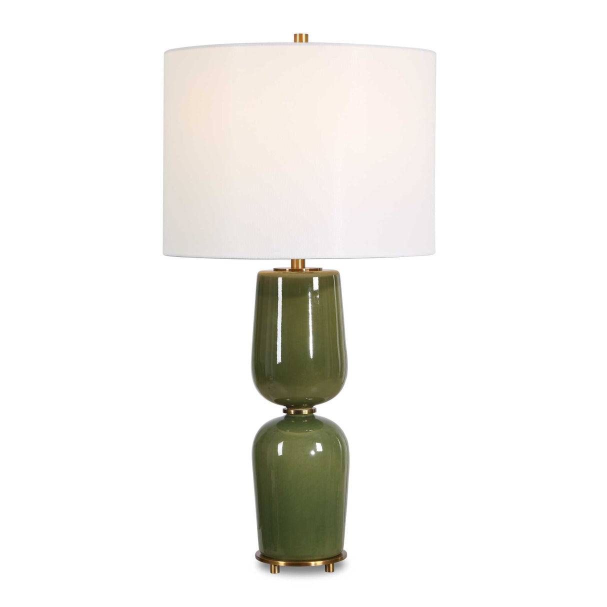 Hourglass Green Ceramic Table Lamp | Oroa.com