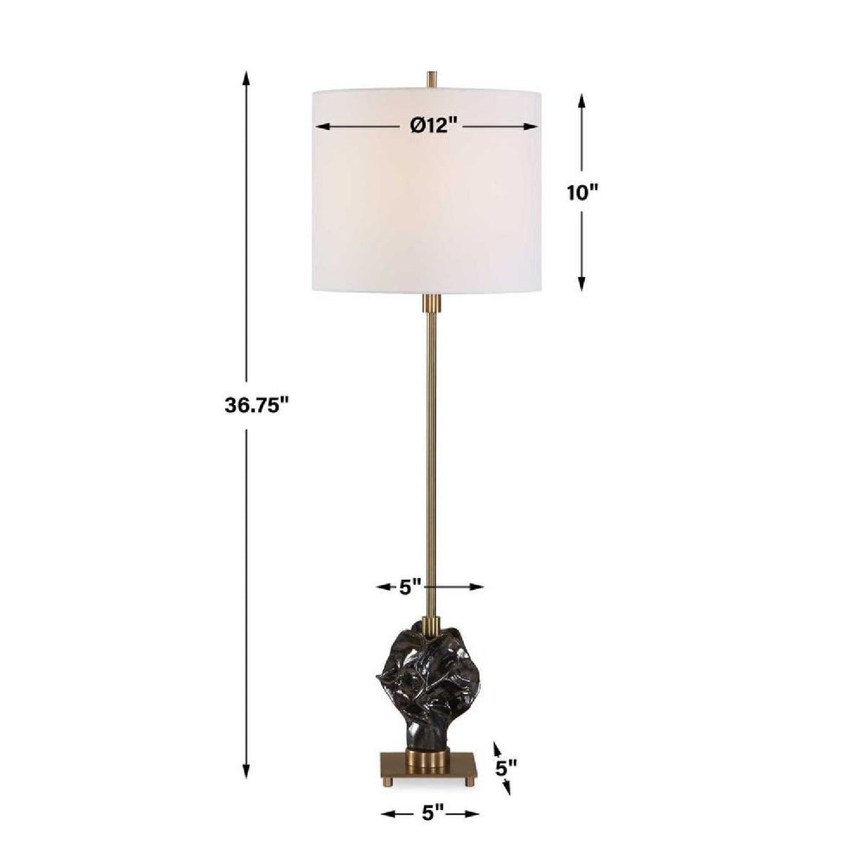 Black Organic-Shaped Buffet Lamp | Oroa.com