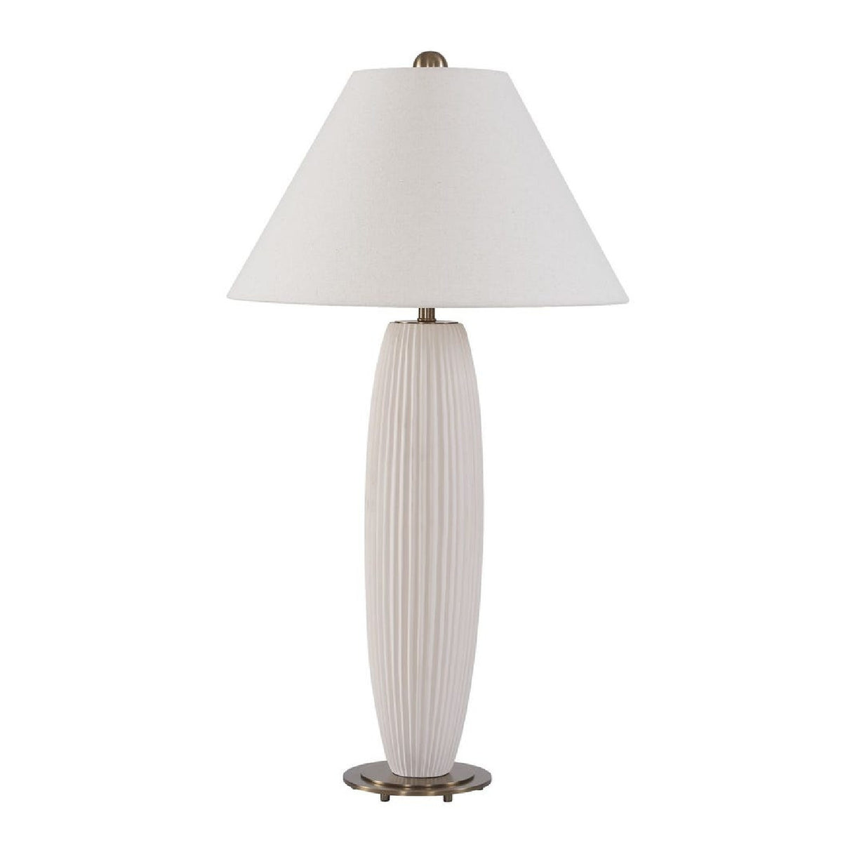 White Fluted Ceramic Table Lamp | Oroa.com