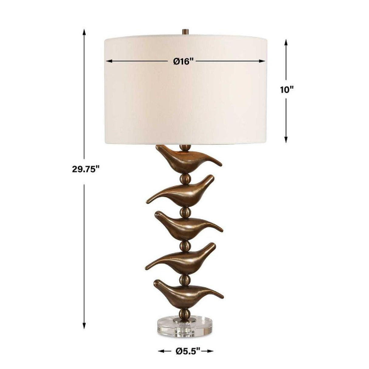 Stacked Bronze Songbirds Table Lamp | Oroa.com
