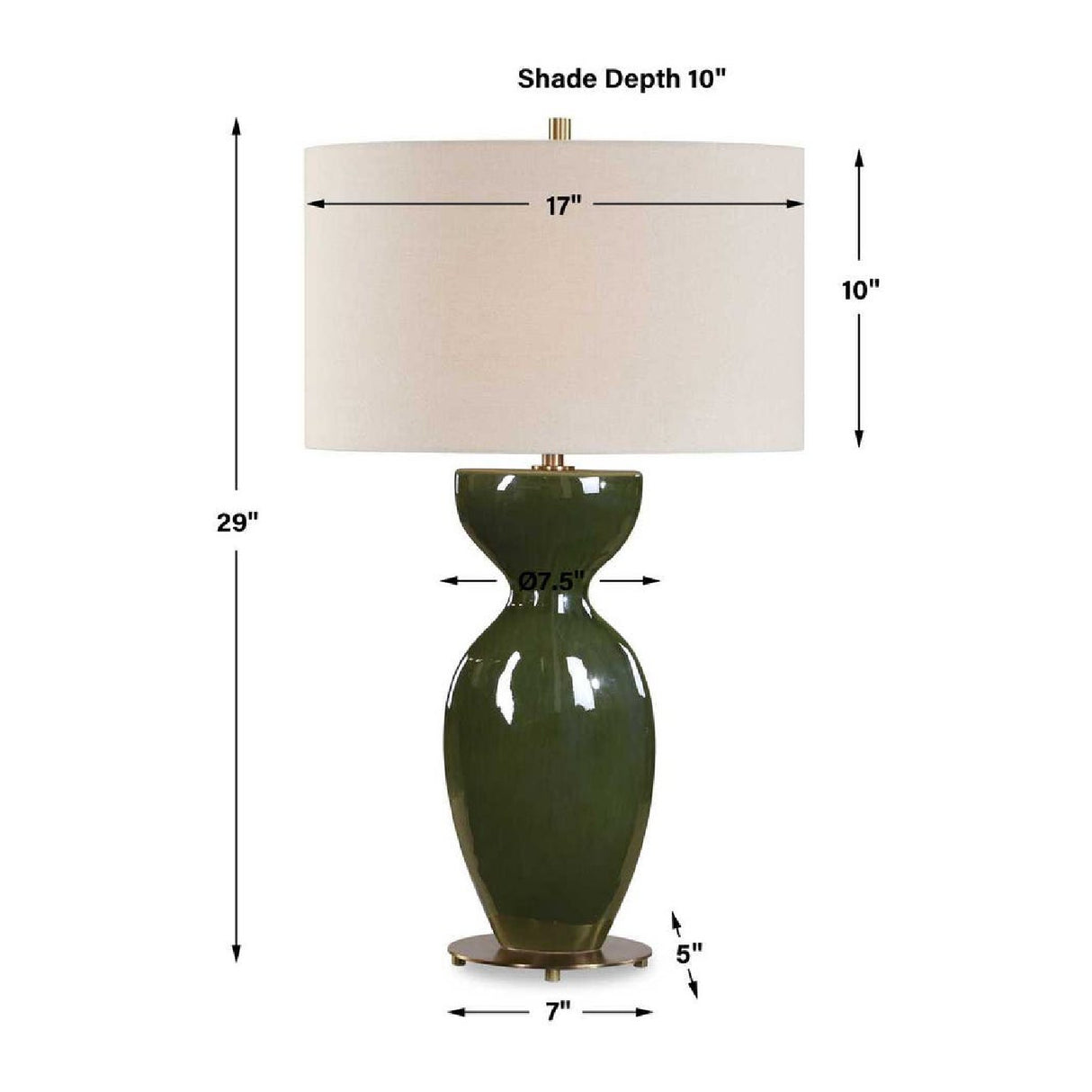 Green Ceramic Hourglass Table Lamp | Oroa.com